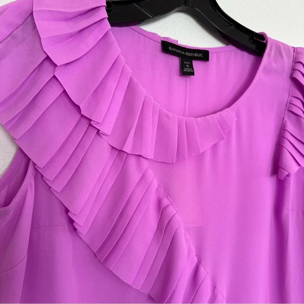 NWT Banana Republic pink/lavender ruffle top - Picture 5 of 14